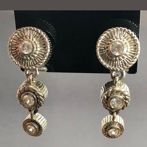 Judith Ripka Sterling Dangle Omega Back Earrings